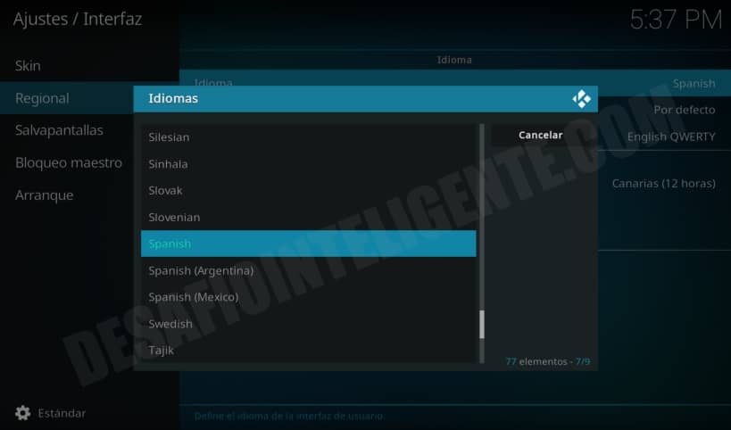 cambiar el_idioma en kodi a español