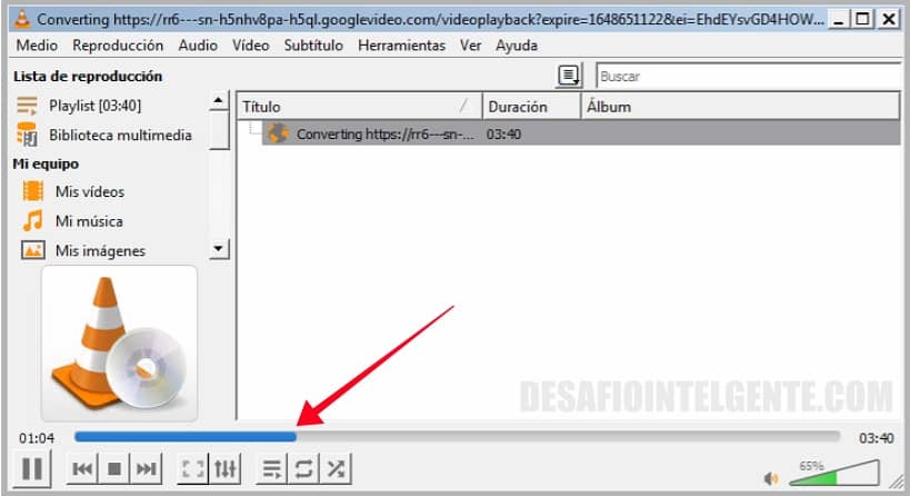 convertir Youtube a mp3 con VLC en windows