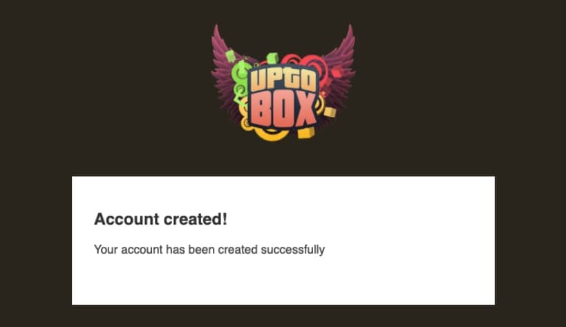 mail de confirmación de uptobox