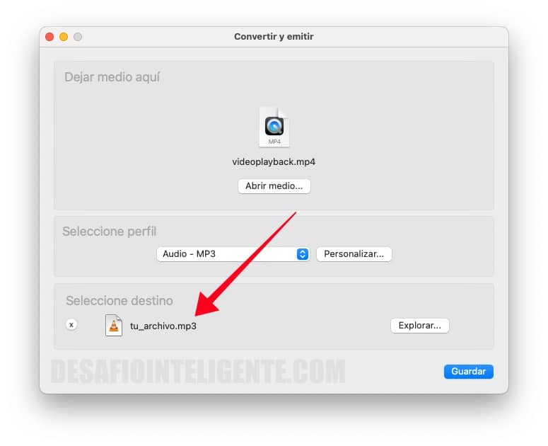 nombrar archivo mp3 en vlc