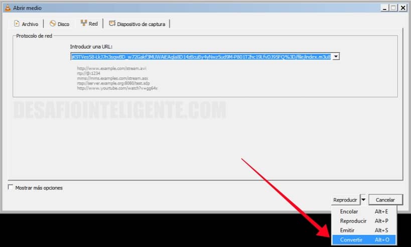 pegar ubicación de red en vlc
