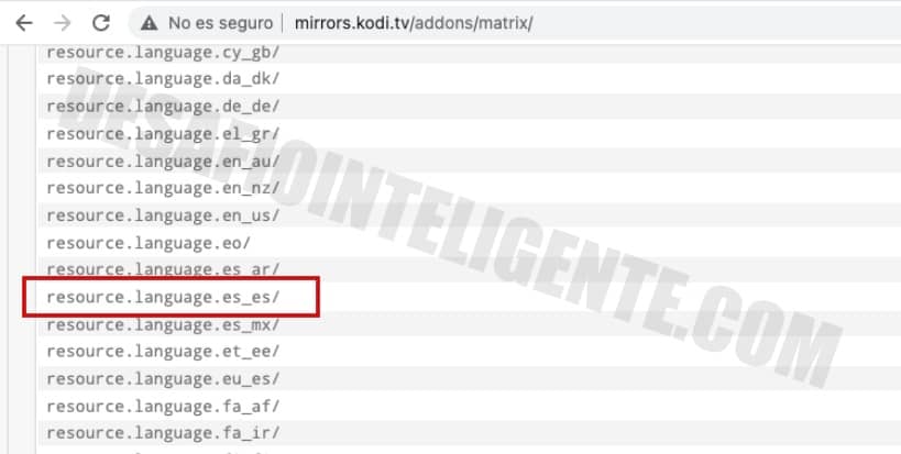 resource idioma español en kodi