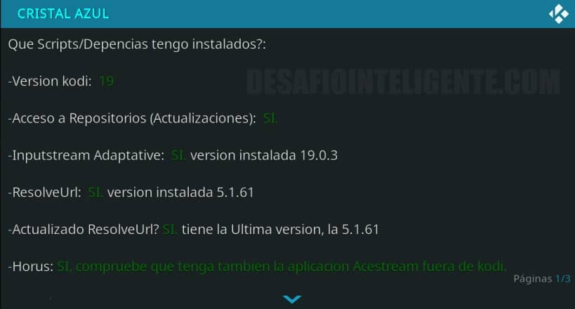 resultado test dependencias cristal azul
