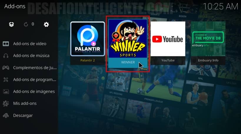 winner sports en addons de programas