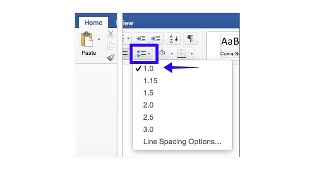 interlineado sencillo en word