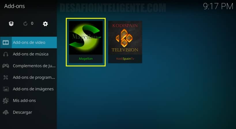 ejecutar magellan addon