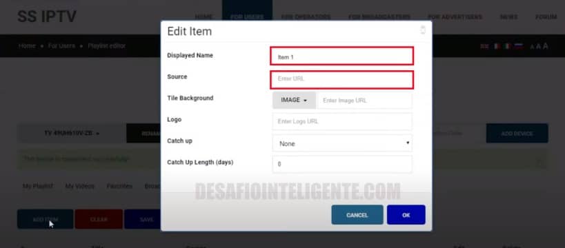 añadir lista interna ss iptv