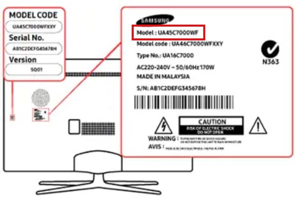 buscar modelo samsung smart tv
