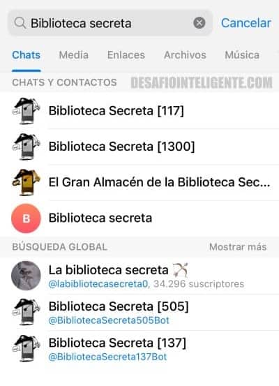 Buscar La Biblioteca Secreta De Telegram