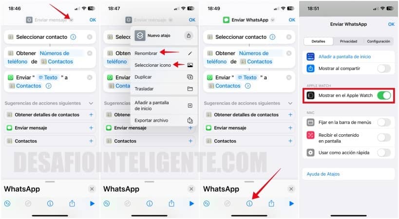 Atajo Enviar Whatsapp Apple Watch 4