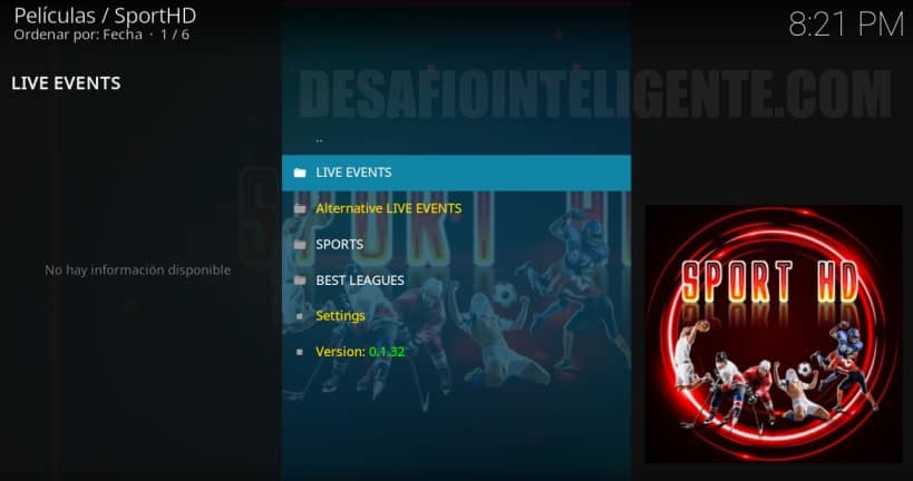 Addon Sport Hd En Kodi 20