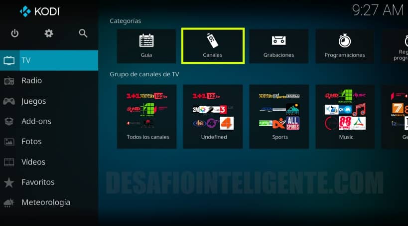 Menu Tv En Kodi