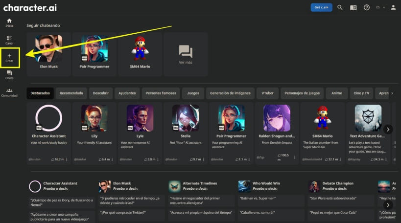 Crear Personaje En Character Ai