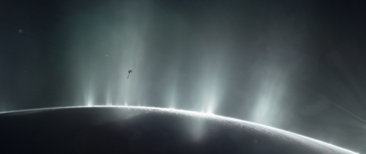 La Sonda Cassini Sobrevolando Los Geiseres De Encelado