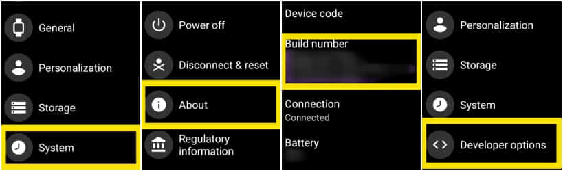 Menu Developer Android